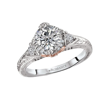 Vintage Two-Tone Diamond Engagement Ring Semi-Mount