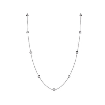 Luxora 14K White Gold Round Diamond Fashion Necklace - 1.00 Carat Total Weight