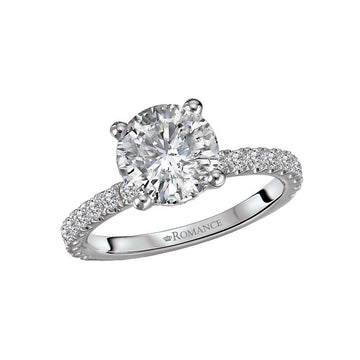 Orbelle 14K White Gold Hidden Halo Diamond Semi-Mount Engagement Ring