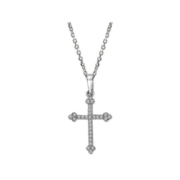 Luxora Diamond Cross Pendant in 14K White Gold