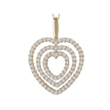Aurenza Classics 14K Yellow Gold Heart C.Z. Pendant 3.80ctw - Fits 2mm Chain