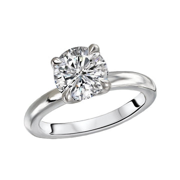 Aurenza Bandoras Solitaire Semi-Mount Diamond Ring | 14K White Gold