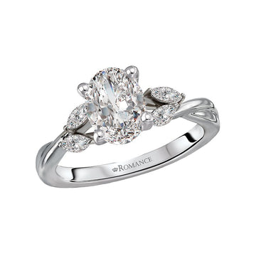 Bandora White Gold Marquise Diamond Semi-Mount Engagement Ring