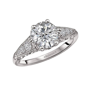 Vintage White Gold Diamond Semi-Mount Ring - Orbelle 14K Collection