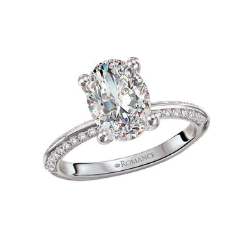 Orbelle Knife Edge White Gold Diamond Engagement Ring Semi-Mount