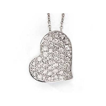 Aurenza Classics 14K White Gold Heart-Shaped Diamond Necklace