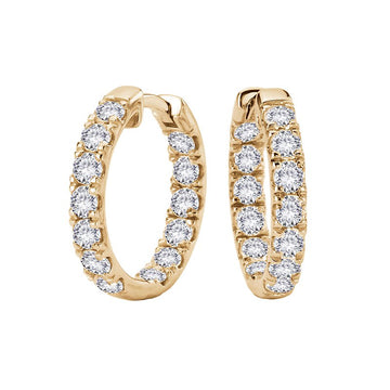 Luxora 14K Yellow Gold Lab Grown Diamond Hoop Earrings (2.0 Carat Total Weight)