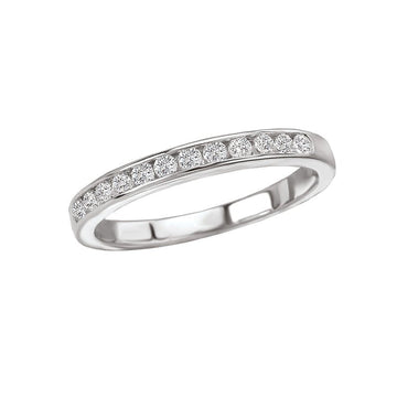 Aurenza Classics 14K White Gold Diamond Wedding Band - Round Channel Set Stones