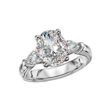 14K White Gold Pear Shaped Lab Grown Diamond Engagement Ring