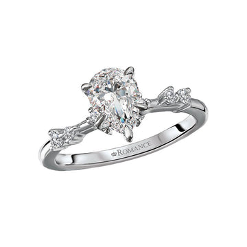 Orbelle 14K White Gold Pear Shaped Diamond Engagement Ring