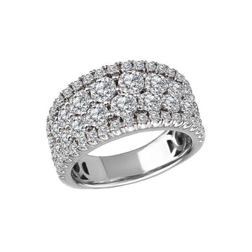 Luxora Four Row Diamond Fashion Ring in 14K White Gold - D 3ctw Size 7
