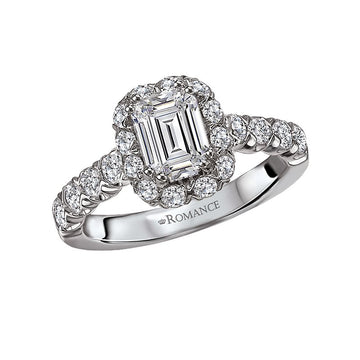 Orbelle Halo Diamond Ring Semi-Mount 14K White Gold