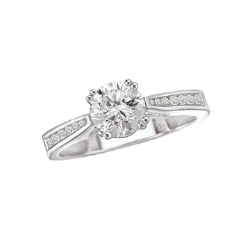 Glemera Bandora 14K White Gold Diamond Channel Set Semi-Mount Ring