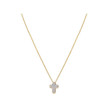 Luxora 14K Yellow Gold Diamond Cross Pendant Necklace
