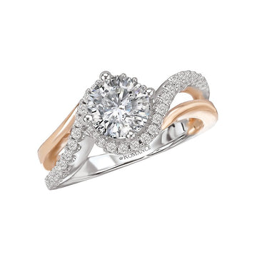 Orbelle Two Tone Diamond Engagement Ring Semi-Mount 14K White and Rose Gold