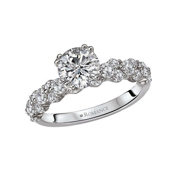 Orbelle 18K White Gold Diamond Cluster Semi-Mount Engagement Ring