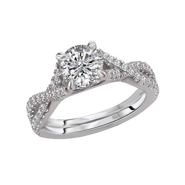Glemera Bandora 14K White Gold Split Shank Diamond Ring Semi-Mount