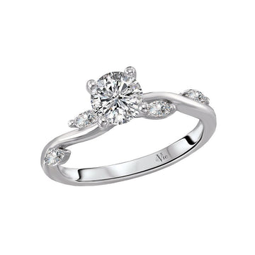 Glemera Bandora Diamond Engagement Ring in 14K White Gold