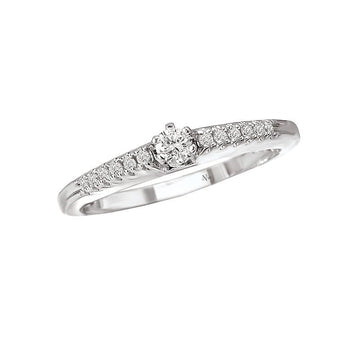 Glemera Petite Bandora Diamond Engagement Ring in 14K White Gold