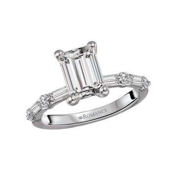 Platinum Orbelle Diamond Semi-Mount Engagement Ring - Bandora Style
