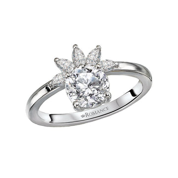 Orbelle Diamond Semi-Mount Engagement Ring - Bandora 14K White Gold Marquise Diamond Setting