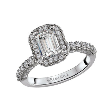 Orbelle Halo Semi-Mount Diamond Ring | 18K White Gold | 3/8 Carat Total Weight