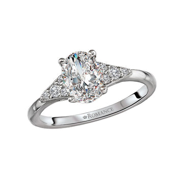 Orbelle Platinum Oval Diamond Engagement Ring Semi-Mount