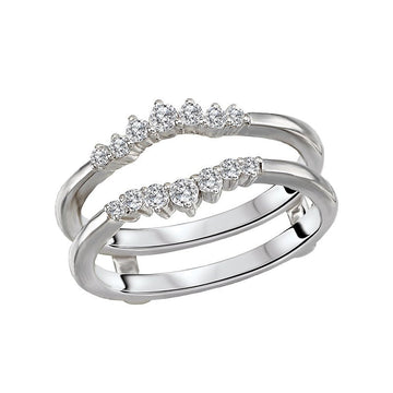 Glemera Diamond Wrap Ring Guard | 14K White Gold Round Diamond Band