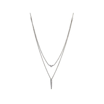 Luxora Diamond Fashion Necklace - 14K White Gold Adjustable Lariat with Round Diamonds
