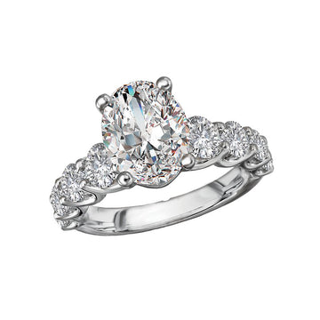 Bandora 14K White Gold Oval Lab Grown Diamond Engagement Ring