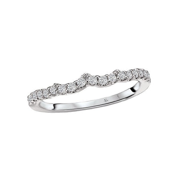 Glemera Curved Matching Wedding Band in 14K White Gold with 1/4 Carat White Diamond