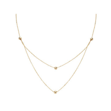 Luxora Italian 14kt Gold Bead Adjustable Necklace