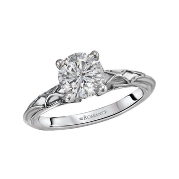 Orbelle 14K White Gold Solitaire Diamond Engagement Semi-Mount Ring