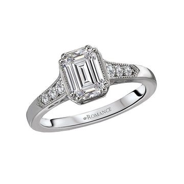Orbelle Bandora Halo Diamond Semi-Mount Ring in 18K White Gold