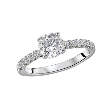 Glemera 14K White Gold Diamond Engagement Ring - Bandora Round Cut 1-1/4 Carat Total Weight