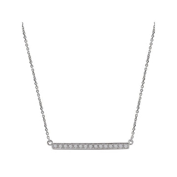 Luxora Ladies Diamond Bar Necklace in 14K White Gold