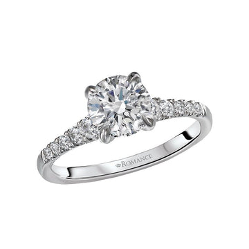 Orbelle Bandora Diamond Ring | 14K White Gold | Lab Grown Diamond | Round Stone | Engagement Semi-Mount