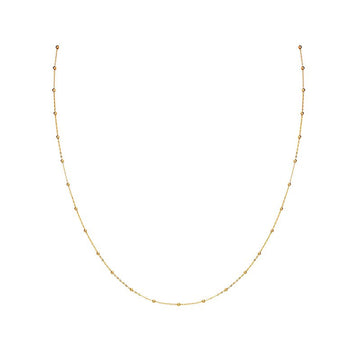 Luxora Italian 14kt Yellow Gold Satellite Bead Necklace - Adjustable Lariat Style