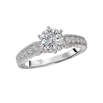 Glemera Bandora 14K White Gold Diamond Ring Semi-Mount