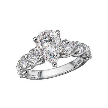 Bandora 14K White Gold Lab Grown Diamond Pear Semi-Mount Engagement Ring