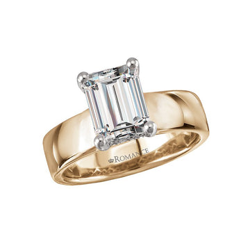 Orbelle 14K Yellow Gold Hidden Halo Diamond Engagement Ring Semi-Mount