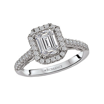Orbelle Halo Diamond Ring Semi-Mount in 14K White Gold