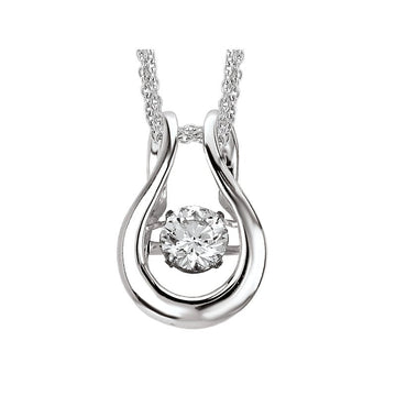 Luxora Ladies 14K White Gold U-Shaped Diamond Pendant