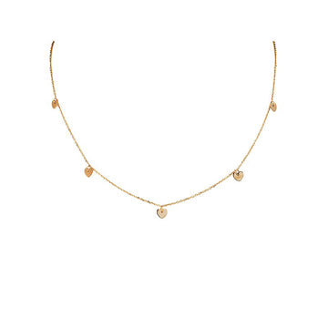 Luxora Italian 14kt Gold Heart Necklace | Delicate Dangling Hearts
