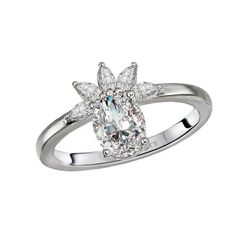 Bandora 14K White Gold Marquise Diamond Semi-Mount Engagement Ring