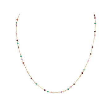Luxora Italian 14kt Gold Multi-Color Tourmaline Bead Necklace
