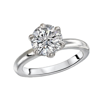 Aurenza Bandoras 14K White Gold Solitaire Diamond Engagement Ring Semi-Mount