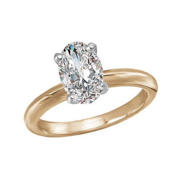 Glemera Solitaire Semi-Mount Diamond Engagement Ring in 14K Yellow Gold