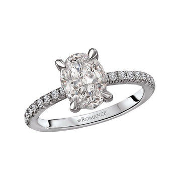 Orbelle Platinum Oval Semi-Mount Diamond Ring
