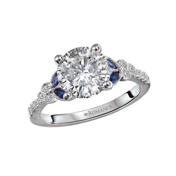 Orbelle Sapphire and Diamond Semi-Mount Engagement Ring in 14K White Gold
